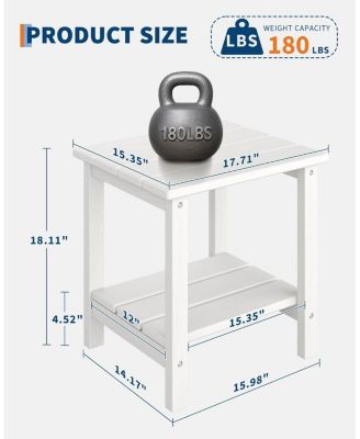 Folding Adirondack Chairs Set of 4 with 2 Side Table, HDPE Plastic Outdoor Chairs with Wood Texture 380 LBS & Weather Resistant for Fire Pit