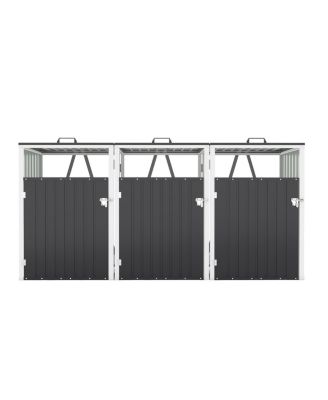  Garbage Bin Shed for 3 Cans, Lockable, Waterproof