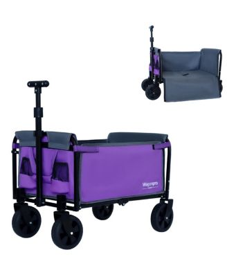 All-in-One Convertible Folding Camping Wagon Cart with Bench Seat