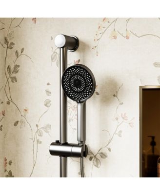 1-Spray Adjustable Height Shower Faucet 2.5 GPM with Piano Button Control and Aluminum Valve