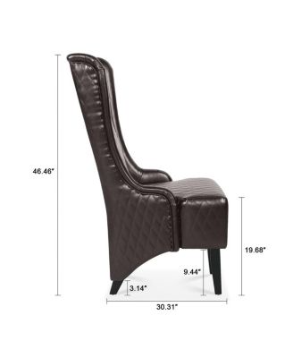 Faux Leather High-Back Accent Chair, Modern Side Chair for Living Room, Bedroom