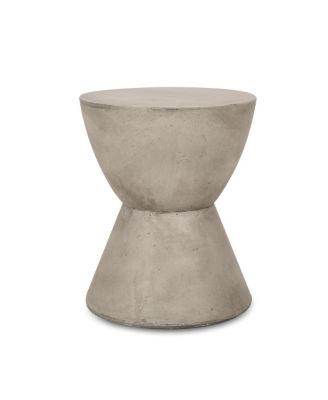 Hourglass Pedestal Lightweight Concrete Side Table