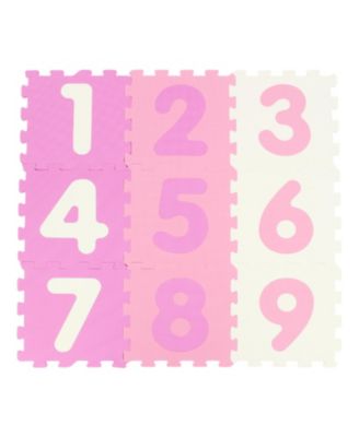 9-Piece Interlocking Foam Puzzle Floor Mat with Marker Discs