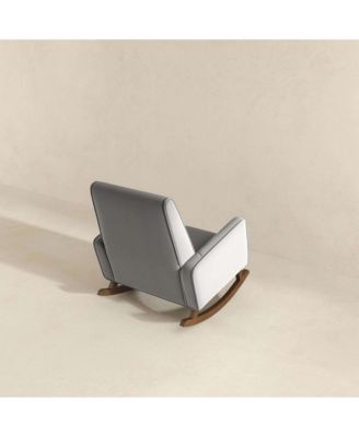 Premium Demetrius Fabric Solid Wood 300LBS Capacity Rocking Chair