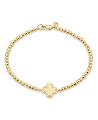 Clover Beaded Ball Bracelet in Gold Plated Sterling Silver