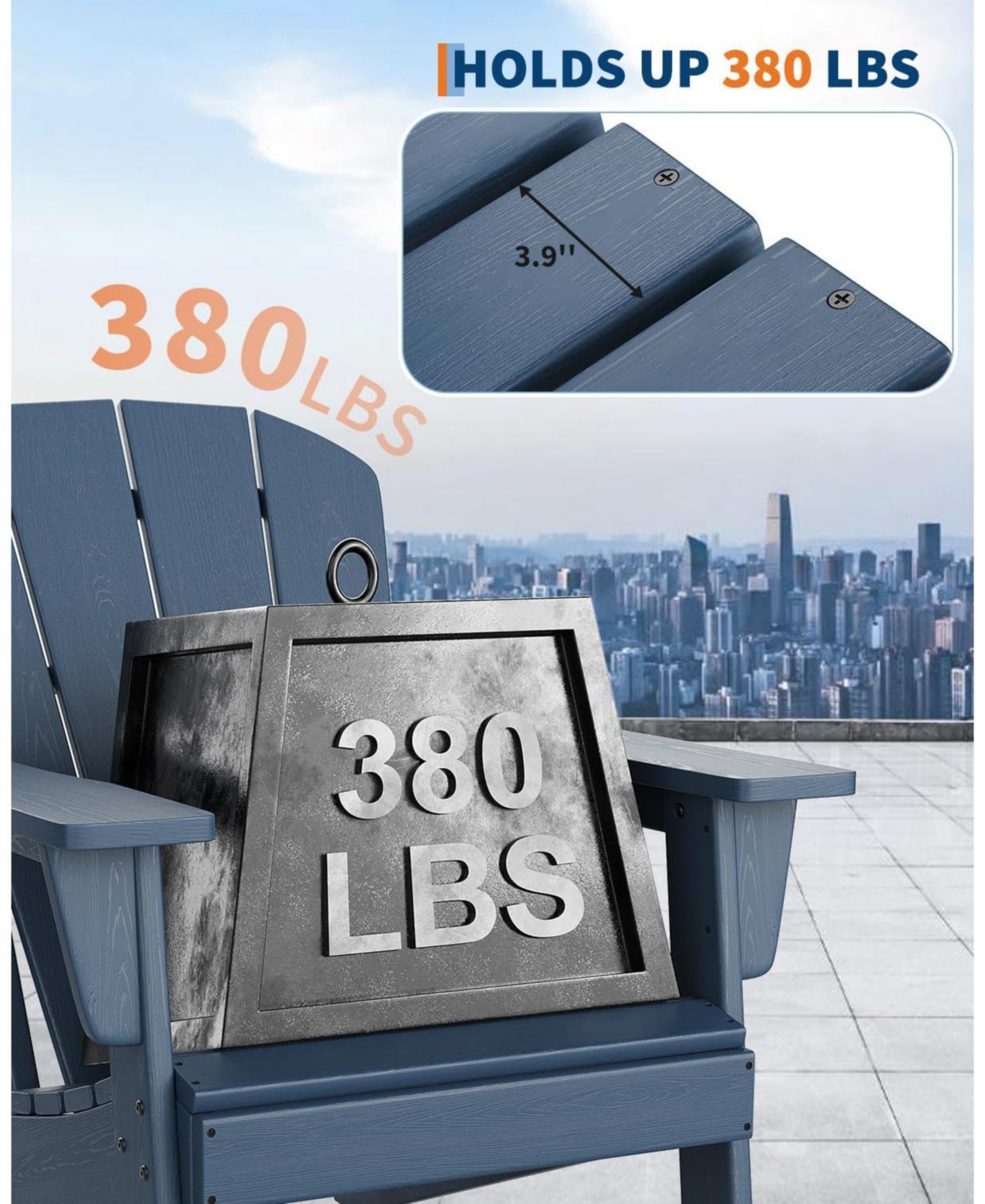 gaomon Modern Hdpe Plastic Adirondack Chair Set of