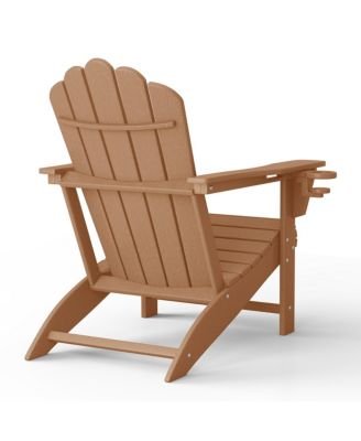 Outdoor Patio HDPE Adirondack Chair With Cup Holder