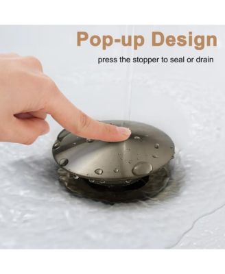 2 Pcs Bathroom Sink Drain without Overflow, 304 Stainless Steel Vessel Sink Pop-Up Drain Stopper