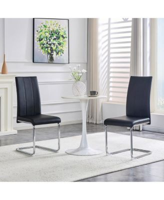 2-Pack PU Upholstered Dining Chairs - Modern High-Back Side Chairs