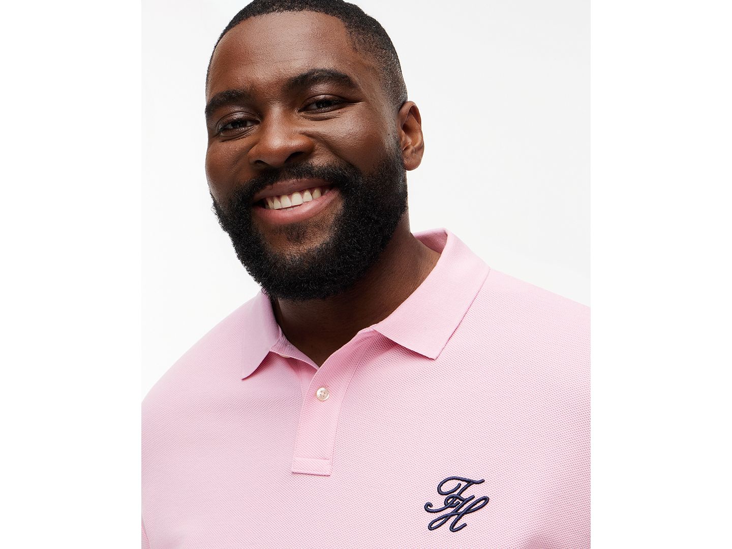 Мужское поло Tommy Hilfiger Regular-Fit Script Polo Shirt, цвет: Розовый — фото 3