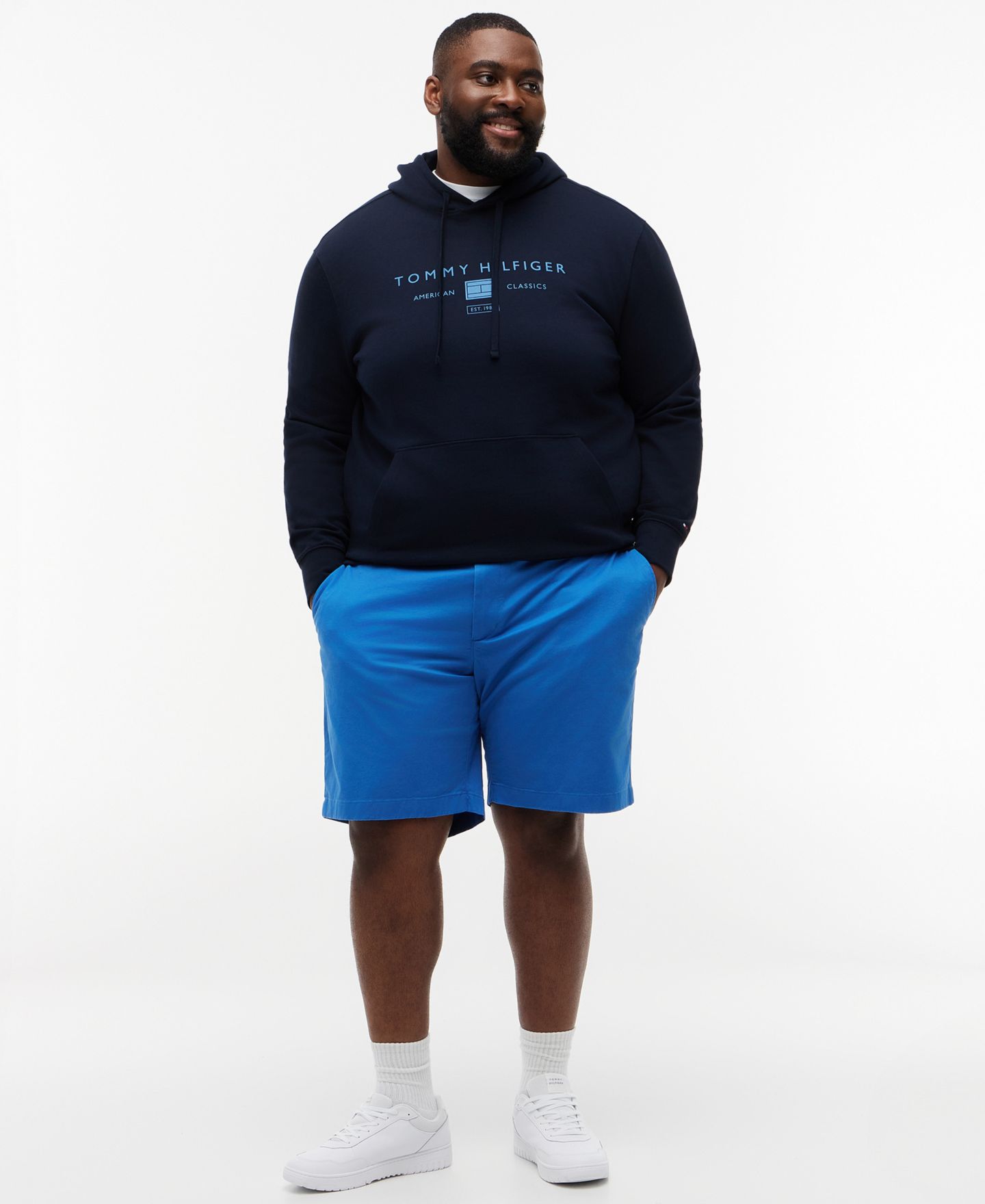 Мужские шорты Tommy Hilfiger Big Denton 9.5" Essential Twill, цвет: Синий — фото 2
