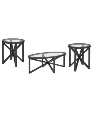 Tempered Glass with Wood Base Modern Design Coffee Table