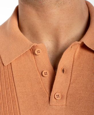 Men's Short-Sleeve Knit Polo Sweater