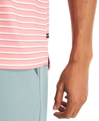 Men's Short-Sleeve Stripe Print Golf Polo Shirt