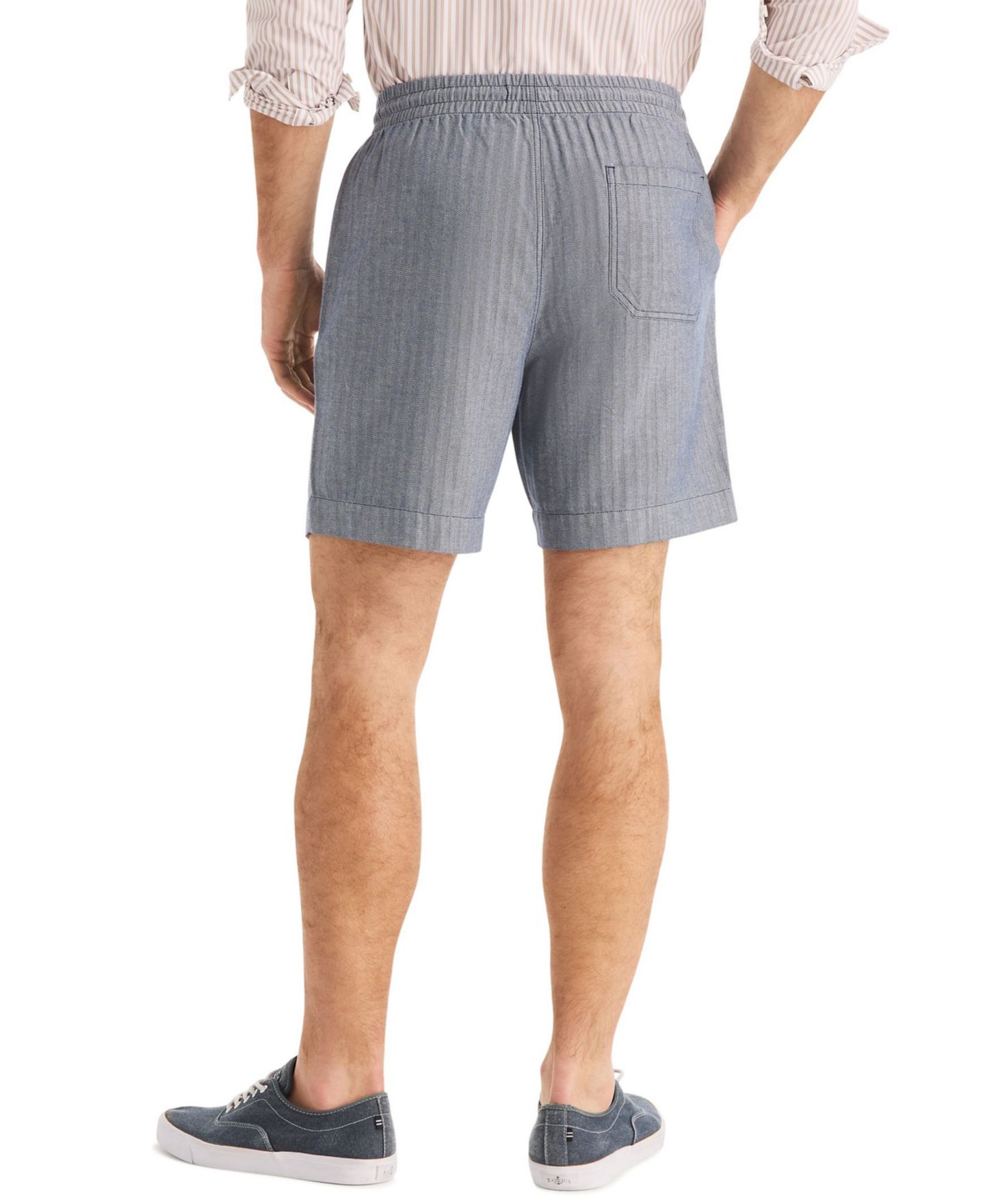 Мужские шорты Nautica Regular-Fit 7" Cotton Herringbone, цвет: Синий — фото 4
