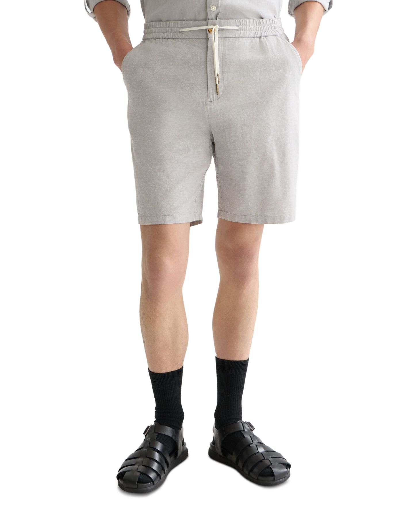 Мужские шорты SCOTCH & SODA Seasonal Core Linen-Blend, цвет: Серый — фото 1