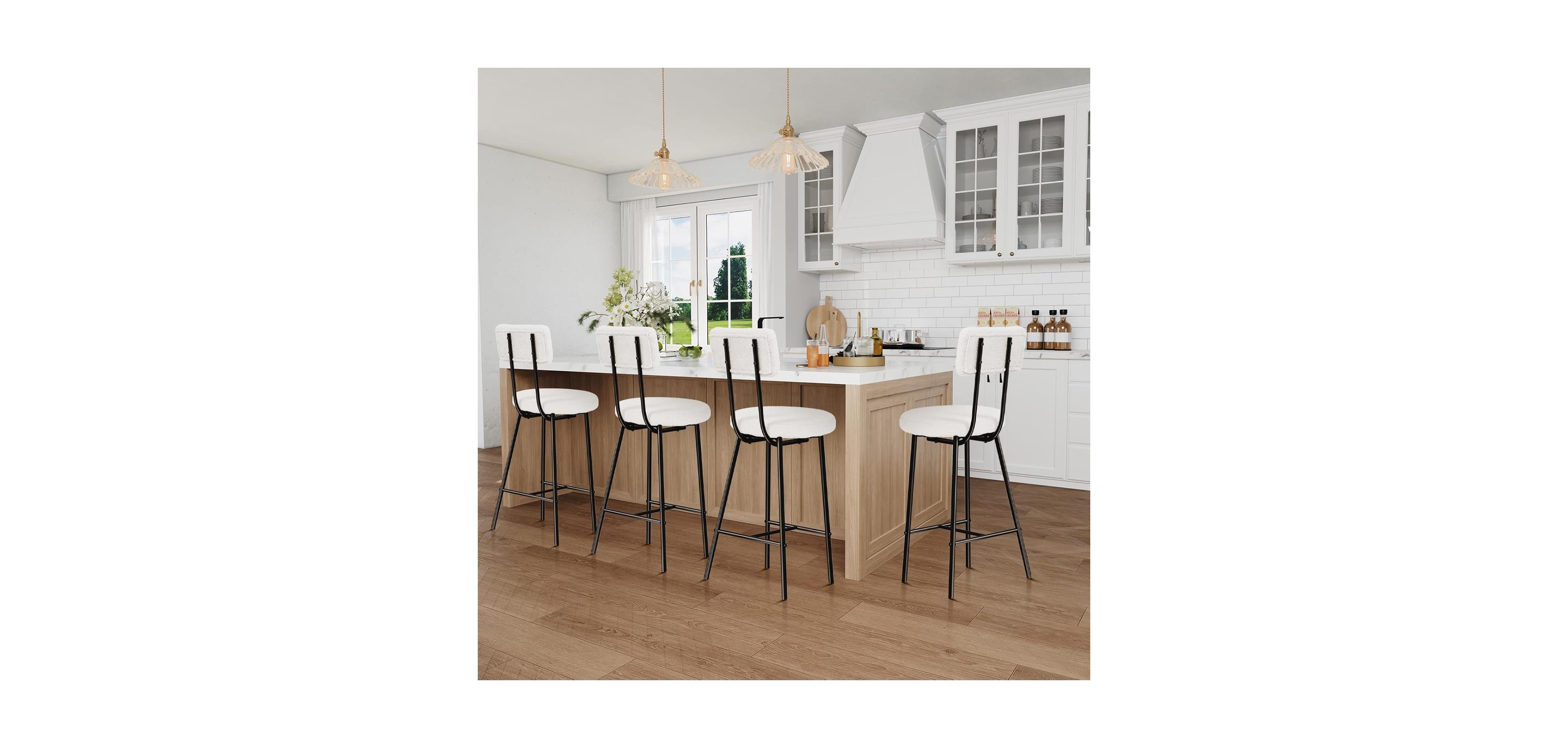 gaomon Modern Upholstered Bar Stools Set of 4