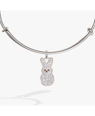 Peeps Pave Crystal Bunny Charm Bangle Bracelet