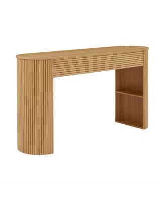 Retro Console Table with Storage, 3 Drawers, Slat Aesthetic, Entryway/Living Room