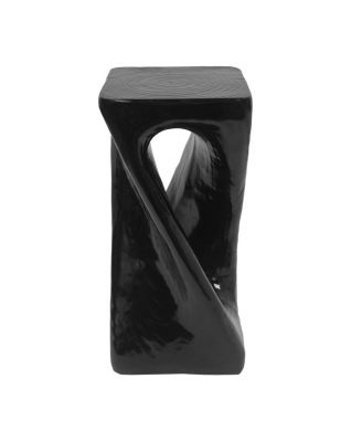 Outdoor Twist Shape Accent Table, Lightweight Concrete