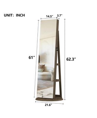 360° Swivel Jewelry Cabinet with Full Length Mirror