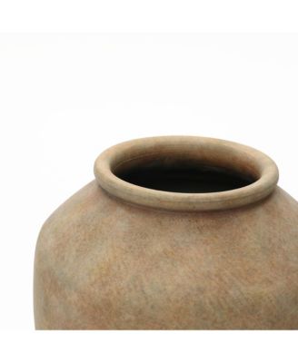 Terracotta 12.4" Vase with Earthy Tones, Accent for Farmhouse or Boho Interiors