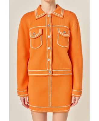 Women's Denim-Look Knit Cardigan