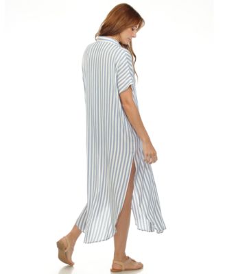 Women's Button-Down Maxi Dress Cover-Up 