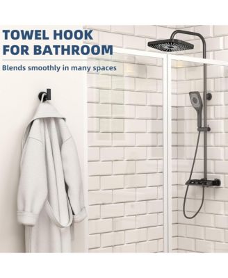 4-Pack Wall-Mounted Stainless Steel Hooks, Bathroom Towel & Coat Hook Matte for Bathroom, Bedroom, Kitchen