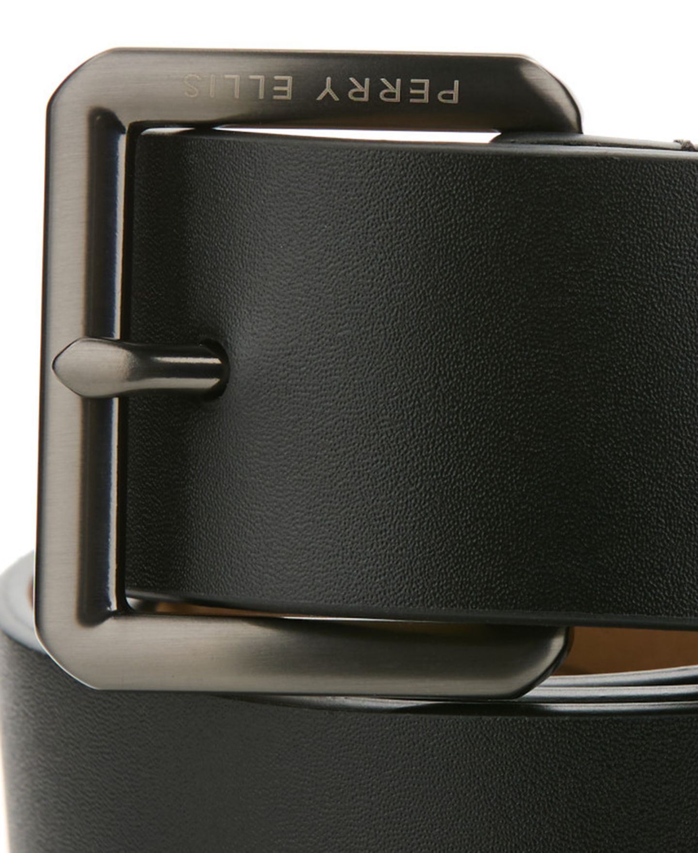 Мужской ремень Perry Ellis Portfolio Casual Leather Harness Belt, цвет: Чёрный — фото 2