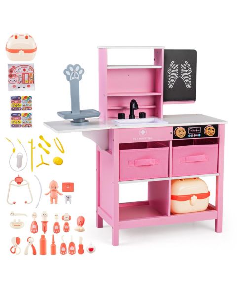Детский игровой набор Slickblue Medical Center Blackboard Playset, от 3 лет, цвет: Розовый