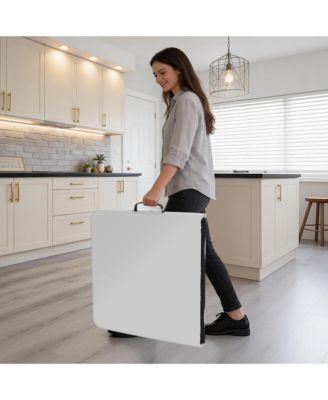 5 Foot Blow Molded Folding Table Foldable Portable Banquet Table Weather Resistant Table for Patio Camping Party Garage