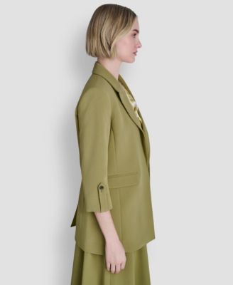 Petite Textured Open Front Blazer