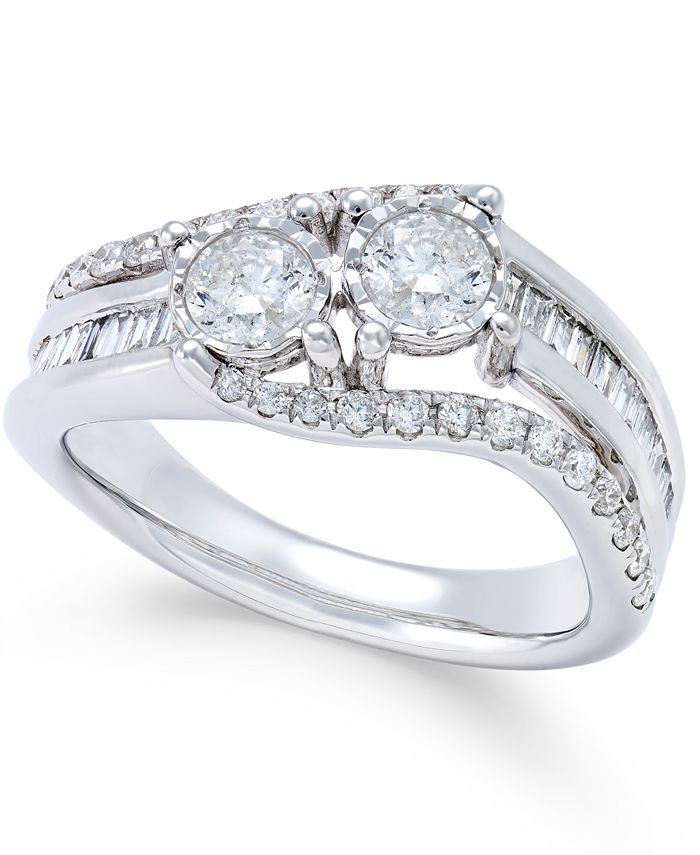 Two Souls, One Love® Diamond Twist Anniversary Ring (1 ct. t.w.) in 14k ...
