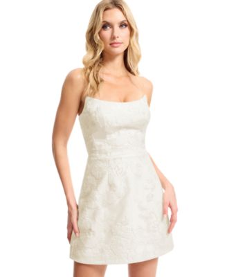 Women's Strapless Jacquard A-Line Mini Dress