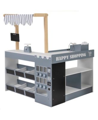 Pretend Play Supermarket Toy Set with Cart for Kids