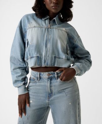 Women's Anna Collared Cropped Bomber Jacket