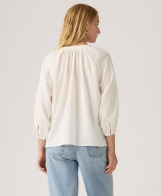 Plus Size Relaxed-Fit Blouson-Sleeve Top
