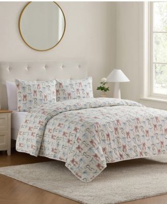 Ribbon Pinsonic 3-Pc. Quilt Set, Full/Queen