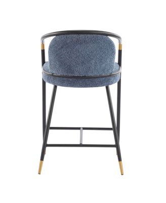  26" H Upholstered Counter Stool with Metal Frame (Set of 2)