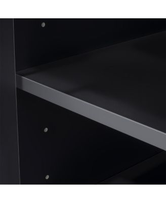 128.2" W Entertainment Center with Bookshelves & Glass Cabinets