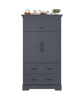 Farmhouse 40"x18"x72.6" Kitchen Pantry, 4 Doors