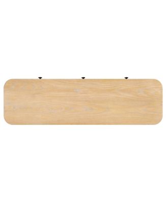 Streamdale Rustic Console Table with Curved Corners, 3 Drawers, Sturdy Sofa Table