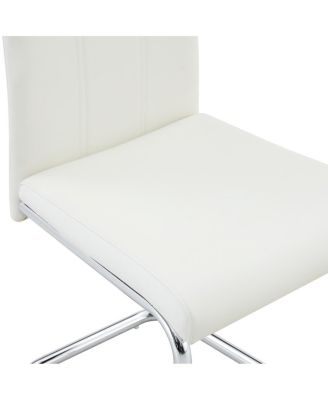 Streamdale 4-Pack PU Upholstered Dining Chairs with Chrome Legs