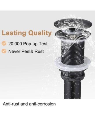 2 Pcs Bathroom Sink Drain without Overflow, 304 Stainless Steel Vessel Sink Pop-Up Drain Stopper