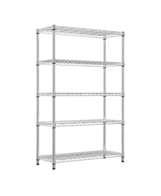 5-Tier Utility Shelving Unit, Steel Storage Organizer Wire Rack for Garage, Home