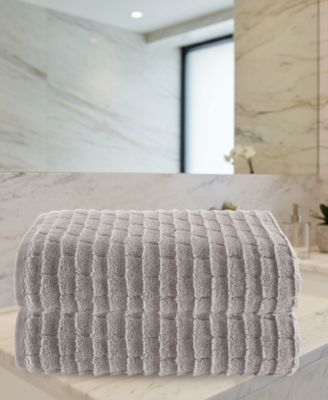 Subway Tile Textured Cotton 2-Pc. Bath Sheet Set
