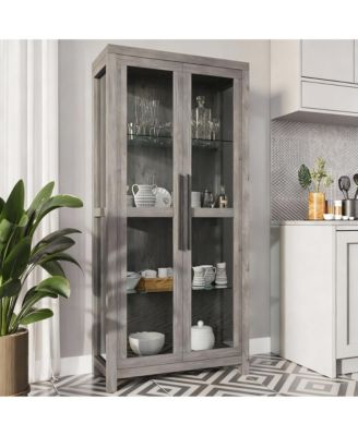 Tempered Glass Display Cabinet - Adjustable Shelves for Home Decor