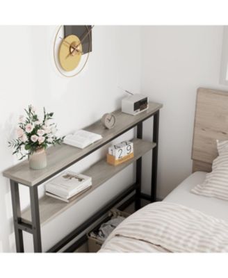  Sofa Table, 2 Tier Skinny Console Table with Adjustable Shelf, Slim Behind Couch Table for Living Room