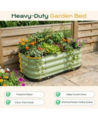 Galvanized Raised Garden Bed 31.5'' Self-Watering Planter Box with Drainage Plug and Water Reservoir for Indoor & Outdoor Gardening